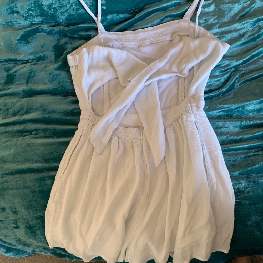 White romper with tie in the back